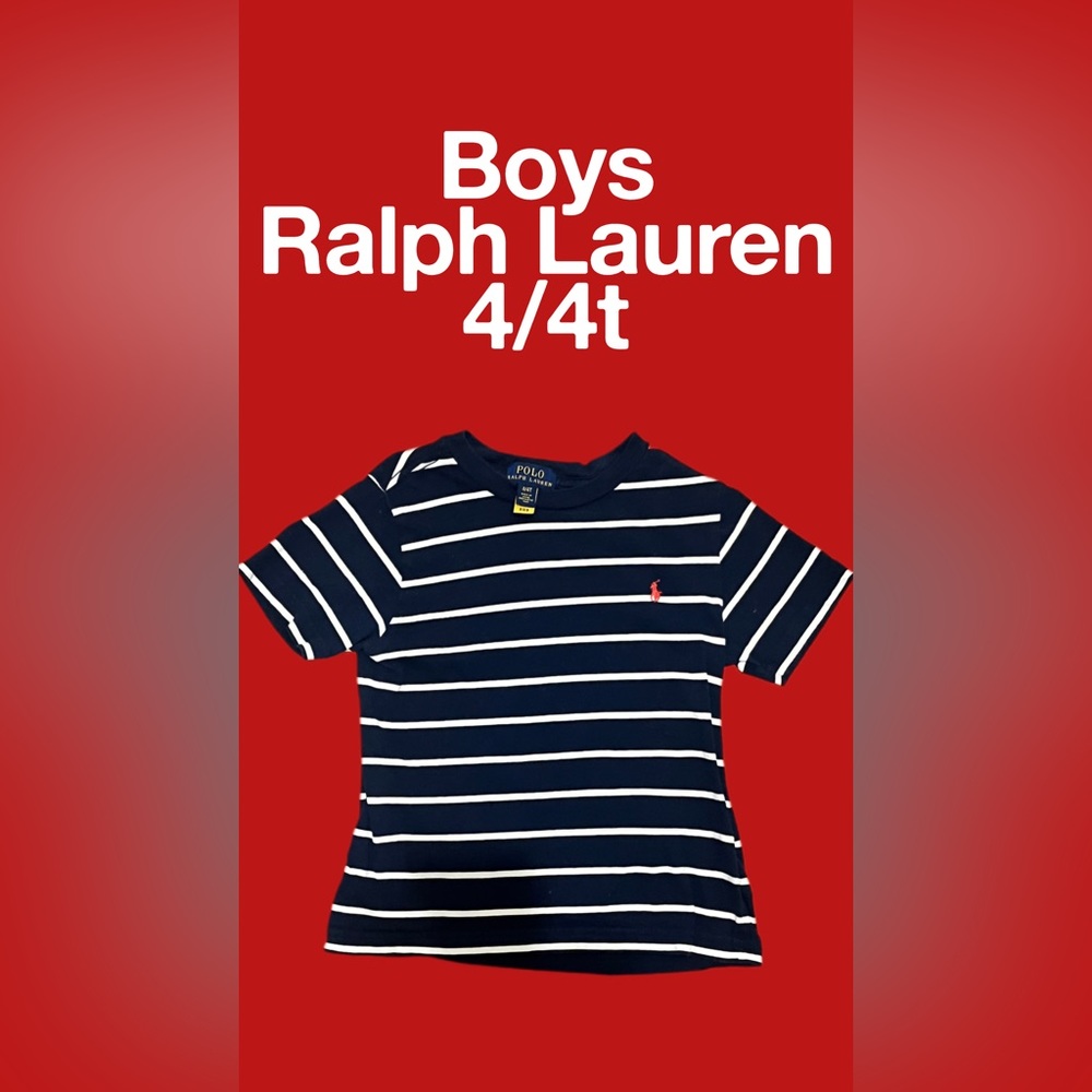 Kids Ralph Lauren T-Shirt 4/4t Blue and White Striped